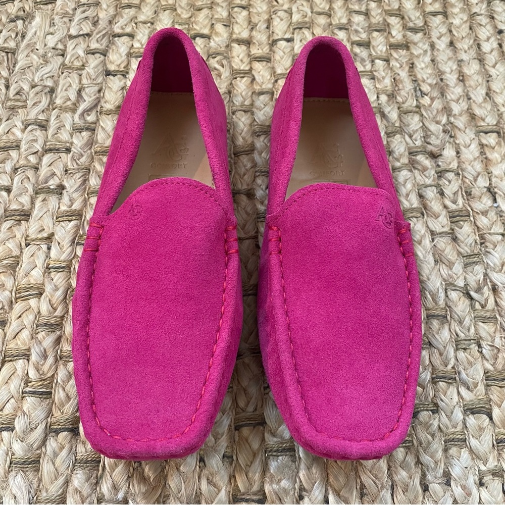 AG Comfort Faux Suede Flats Loafers Casual Women's Shoes Pink (Size 39)